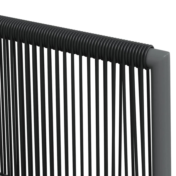 3-tlg. Garten-Essgruppe mit Kissen Schwarz Poly Rattan & Stahl