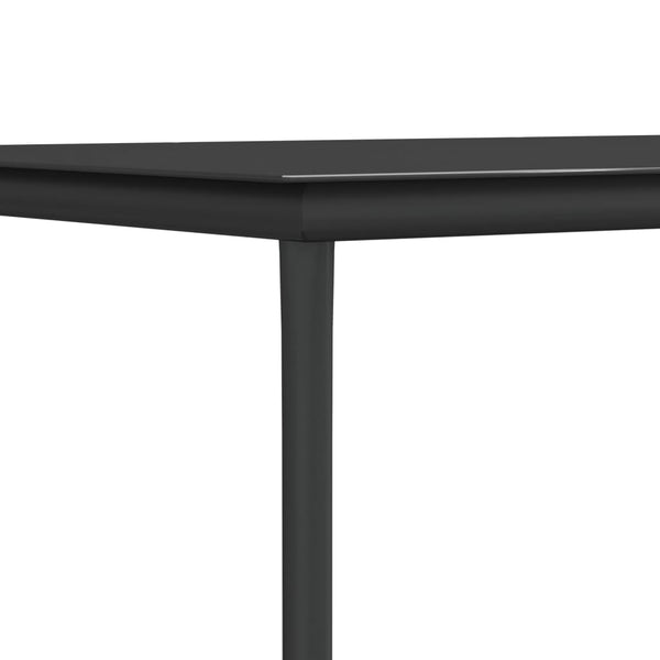 5-tlg. Garten-Essgruppe mit Kissen Schwarz Poly Rattan & Stahl
