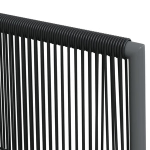 9-tlg. Garten-Essgruppe mit Kissen Schwarz Poly Rattan & Stahl