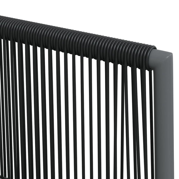 9-tlg. Garten-Essgruppe mit Kissen Schwarz Poly Rattan & Stahl
