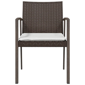 Gartenstühle mit Kissen 6 Stk. Braun 56,5x57x83 cm Poly Rattan