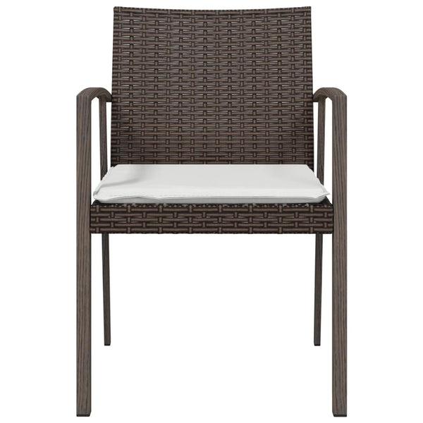 Gartenstühle mit Kissen 6 Stk. Braun 56,5x57x83 cm Poly Rattan