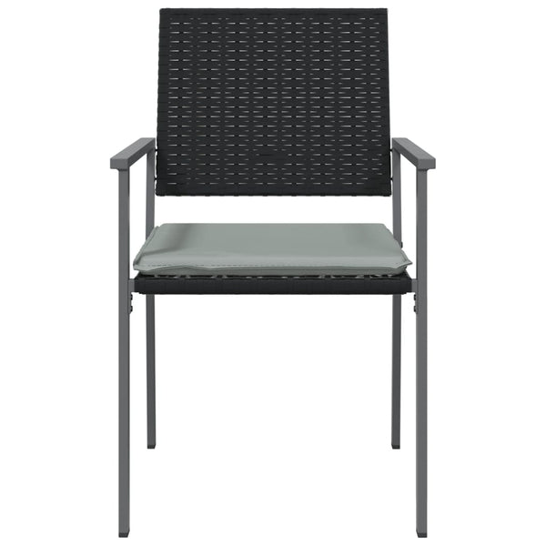 Gartenstühle mit Kissen 4 Stk. Schwarz 54x62,5x89cm Poly Rattan