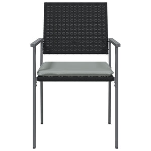 Gartenstühle mit Kissen 6 Stk. Schwarz 54x62,5x89cm Poly Rattan