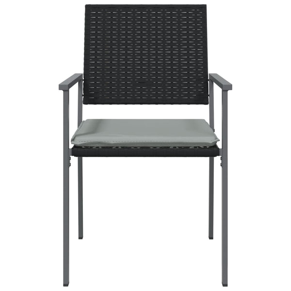 Gartenstühle mit Kissen 6 Stk. Schwarz 54x62,5x89cm Poly Rattan