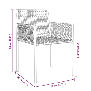 Gartenstühle mit Kissen 6 Stk. Schwarz 54x61x83 cm Poly Rattan
