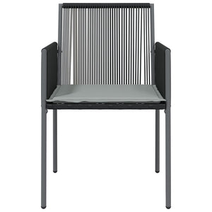 Gartenstühle mit Kissen 4 Stk. Schwarz 54x60,5x83,5 cm