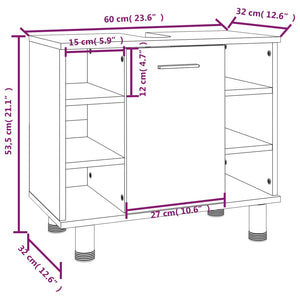 4-tlg. Badmöbel-Set Räuchereiche Holzwerkstoff