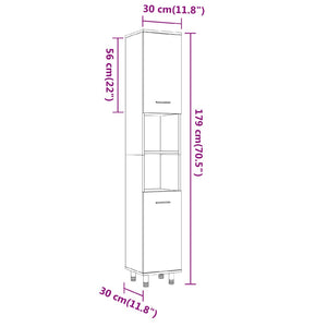4-tlg. Badmöbel-Set Räuchereiche Holzwerkstoff