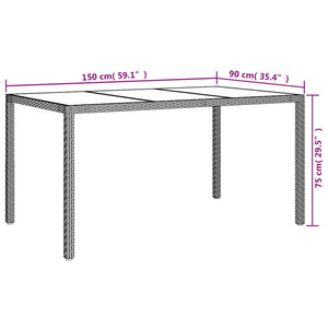 5-tlg. Garten-Essgruppe mit Kissen Weiß Poly Rattan