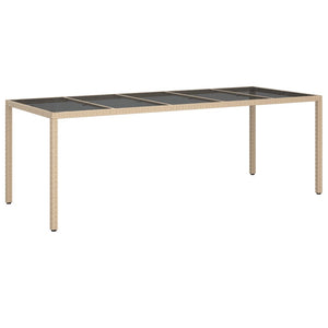 9-tlg. Garten-Essgruppe mit Kissen Beige Poly Rattan
