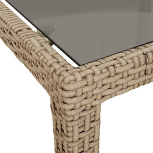 9-tlg. Garten-Essgruppe mit Kissen Beige Poly Rattan