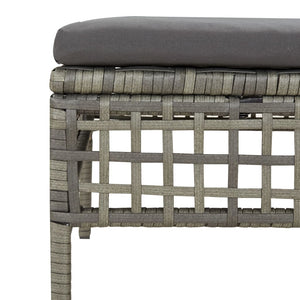 8-tlg. Garten-Lounge-Set mit Kissen Grau Poly Rattan