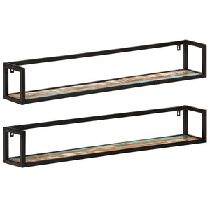 Wandregale 2er Set Altholz & Eisen 110cm