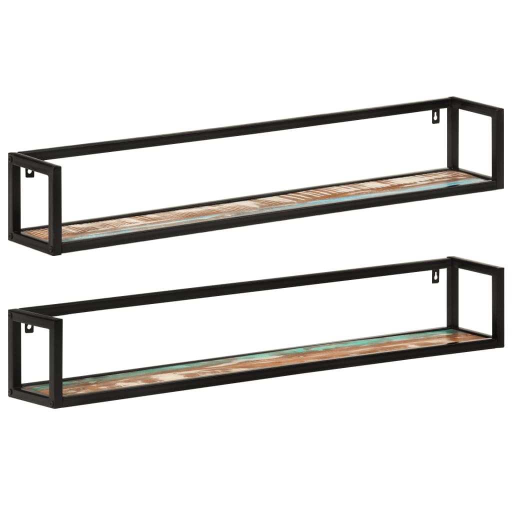 Wandregale 2er Set Altholz & Eisen 110cm