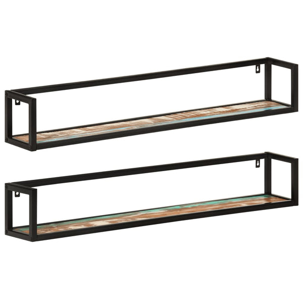 Wandregale 2er Set Altholz & Eisen 110cm