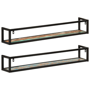 Wandregale 2er Set Altholz & Eisen 110cm