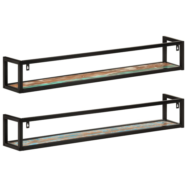 Wandregale 2er Set Altholz & Eisen 110cm