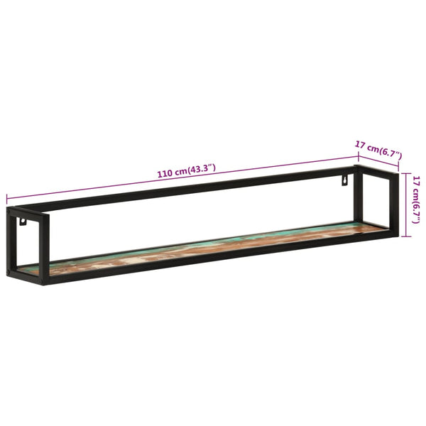 Wandregale 2er Set Altholz & Eisen 110cm