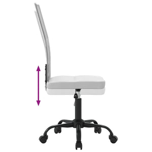 Höhenverstellbarer Bürostuhl Weiß Netzstoff