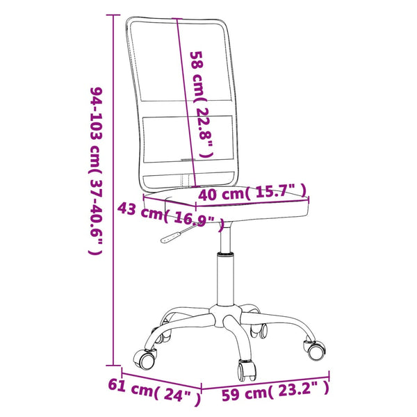 Höhenverstellbarer Bürostuhl Weiß Netzstoff
