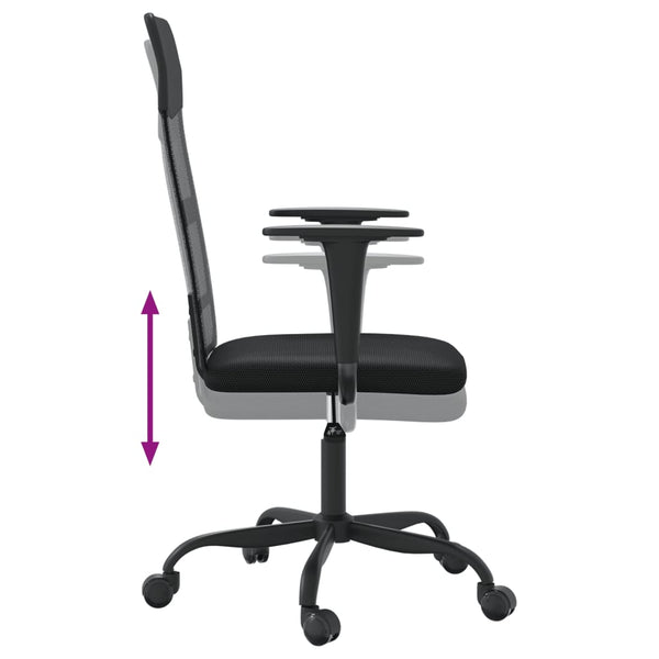 Höhenverstellbarer Bürostuhl Schwarz Netzstoff