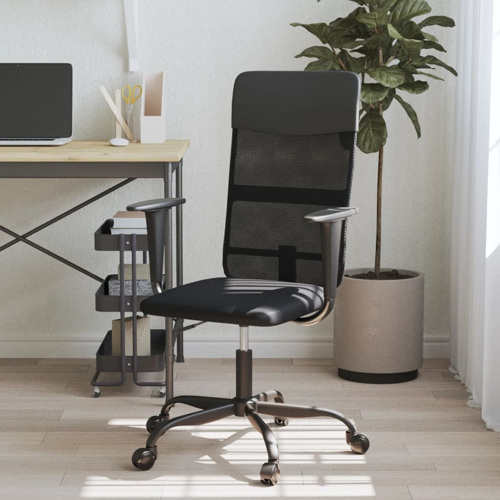Höhenverstellbarer Bürostuhl Schwarz Netzstoff