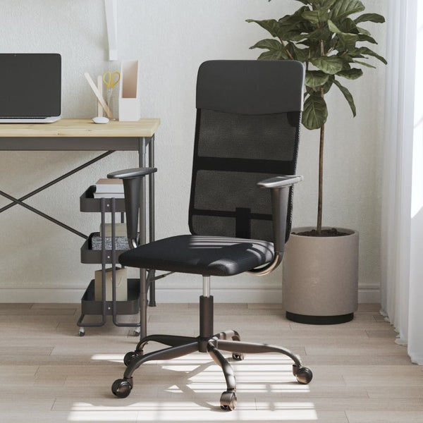 Höhenverstellbarer Bürostuhl Schwarz Netzstoff