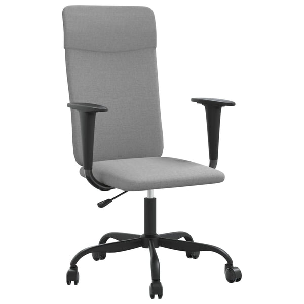 vidaXL Chaise de Bureau Réglable en Hauteur Gris Clair Tissu