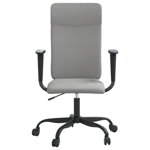 vidaXL Chaise de Bureau Réglable en Hauteur Gris Clair Tissu