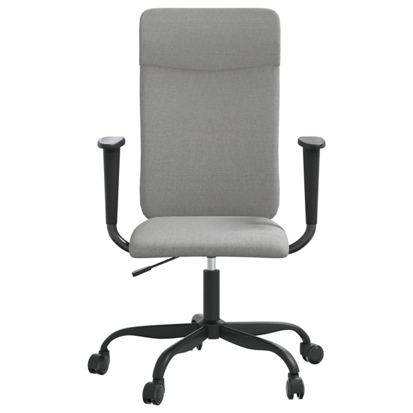 vidaXL Chaise de Bureau Réglable en Hauteur Gris Clair Tissu