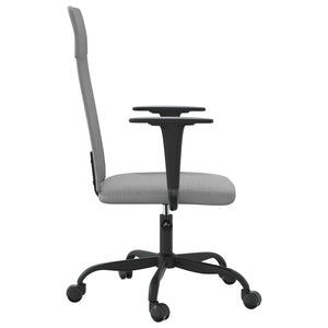 vidaXL Chaise de Bureau Réglable en Hauteur Gris Clair Tissu