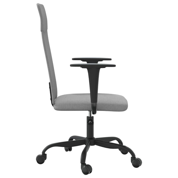 vidaXL Chaise de Bureau Réglable en Hauteur Gris Clair Tissu