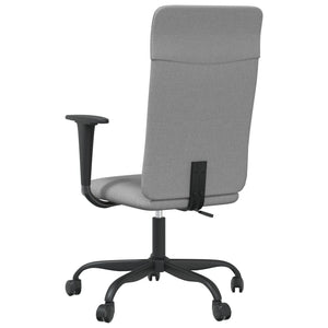 vidaXL Chaise de Bureau Réglable en Hauteur Gris Clair Tissu