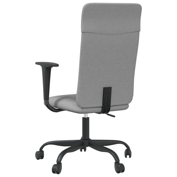 vidaXL Chaise de Bureau Réglable en Hauteur Gris Clair Tissu