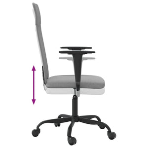 vidaXL Chaise de Bureau Réglable en Hauteur Gris Clair Tissu