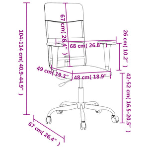 vidaXL Chaise de Bureau Réglable en Hauteur Gris Clair Tissu