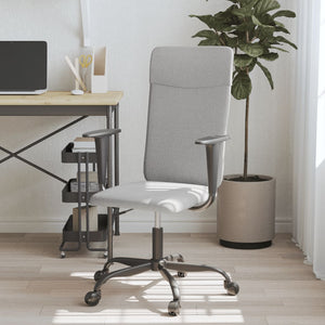 vidaXL Chaise de Bureau Réglable en Hauteur Gris Clair Tissu