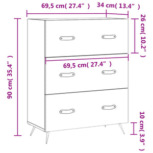 Kommode Sonoma Eiche 69,5x34x90 cm