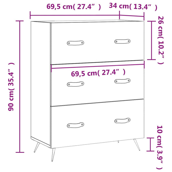 Kommode Räuchereiche 69,5 cm