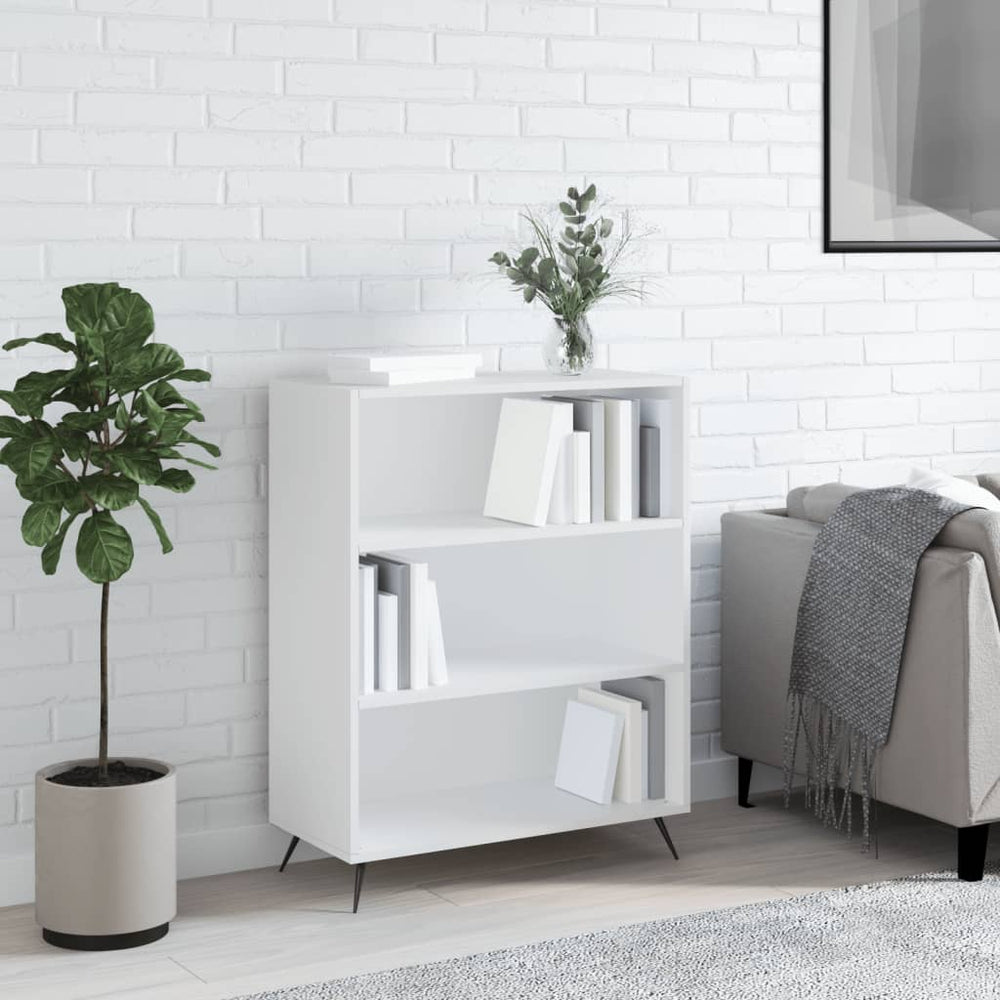 vidaXL Bibliothèque blanche 69,5x32,5x90 cm en bois d'ingénierie