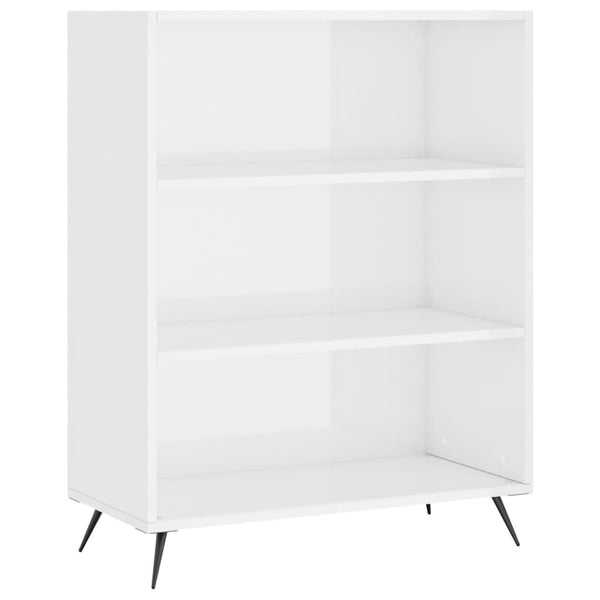 Bücherregal Weiß Hochglanz 69,5x90 cm