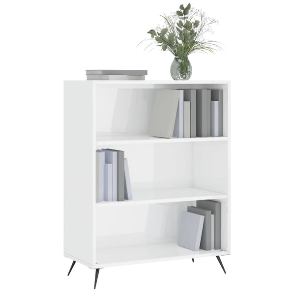 Bücherregal Weiß Hochglanz 69,5x90 cm
