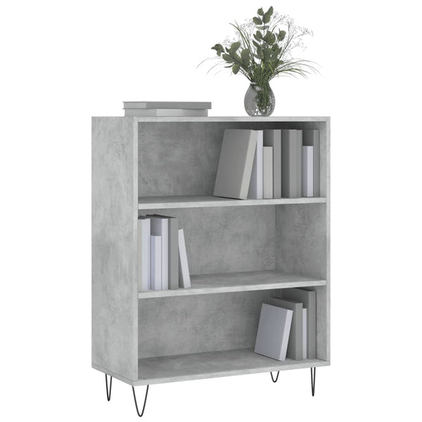 vidaXL Bibliothèque Gris Ciment 69,5x32,5x90 cm Bois d'ingénierie