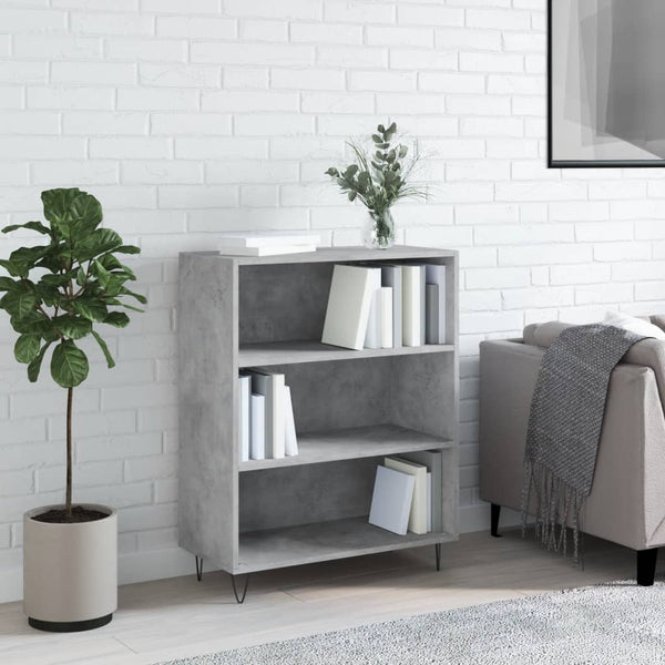 vidaXL Bibliothèque Gris Ciment 69,5x32,5x90 cm Bois d'ingénierie