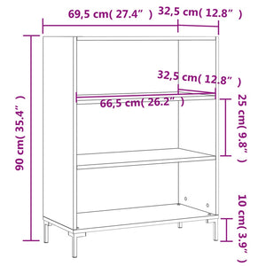 Bücherregal Grau Sonoma 69,5x32,5x90 cm