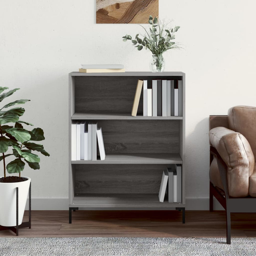 vidaXL Bibliothèque Gris Sonoma 69,5x32,5x90 cm Bois d'ingénierie