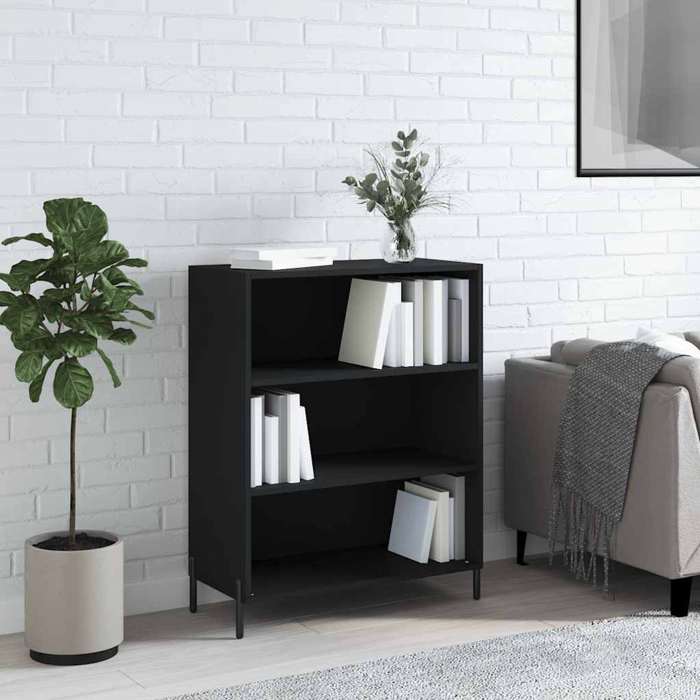 vidaXL Armoire étagère noire 69,5x32,5x90 cm Aggloméré