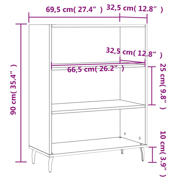 Grauer Regalschrank Sonoma, 69,5 cm