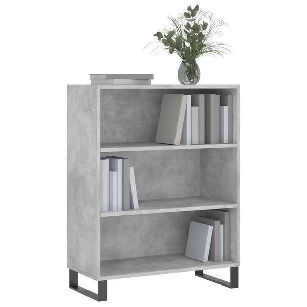 vidaXL Buffet haut gris béton 69,5x32,5x90 cm Bois d'ingénierie